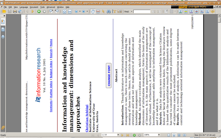 lettura-digitale Pagina sdraiata aperta con Foxit Reader per annotare